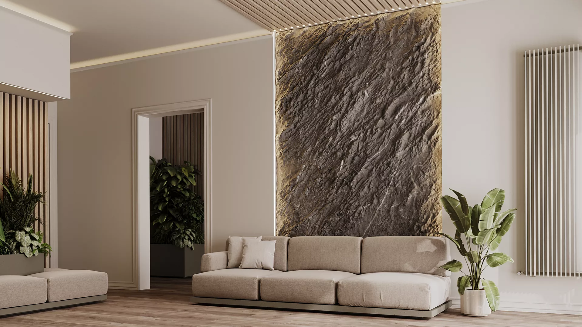 Гипсовое 3Д панно TRAVERTINE от Артполе
