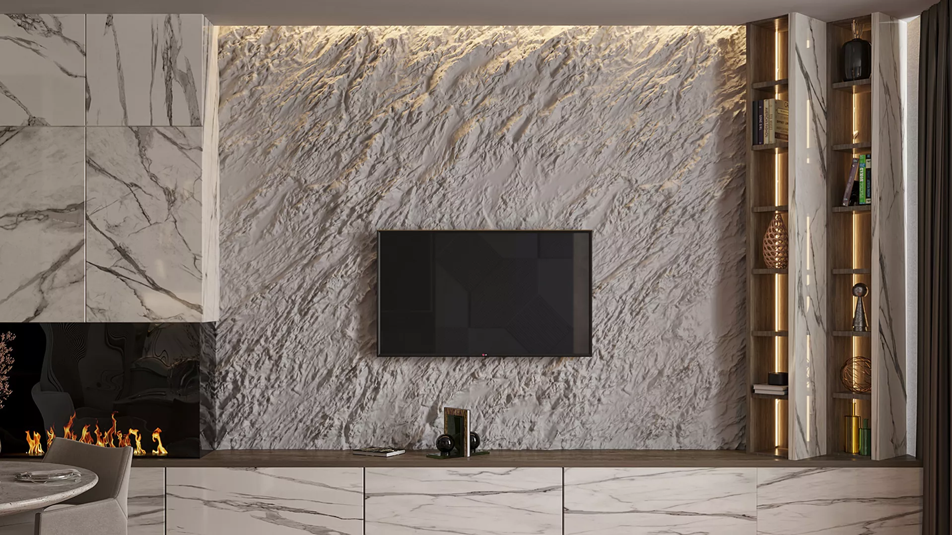 Гипсовое 3Д панно TRAVERTINE от Артполе